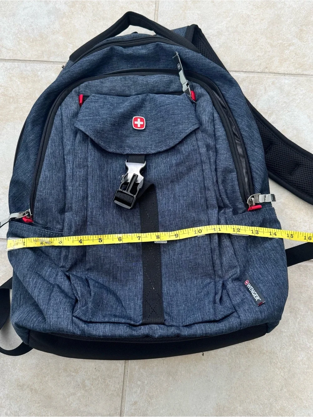 Wenger SwissGear Laptop Backpack Heathered Blue Charcoal Tech Travel Bag Padded
